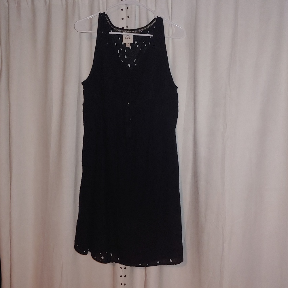 Knox Rose - Black Boho Eyelet Dress